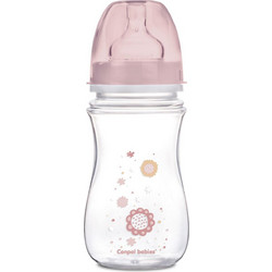 Canpol Βabies Easy Start Πλαστικό Μπιμπερό με Θηλή Σιλικόνης κατά των Κολικών 3+ Μηνών Flowres Pink 240ml
