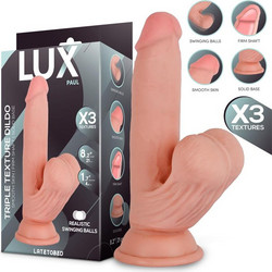 LateToBed Paul Triple Ρεαλιστικό Dildo με Βεντούζα & Όρχεις 21cm Flesh