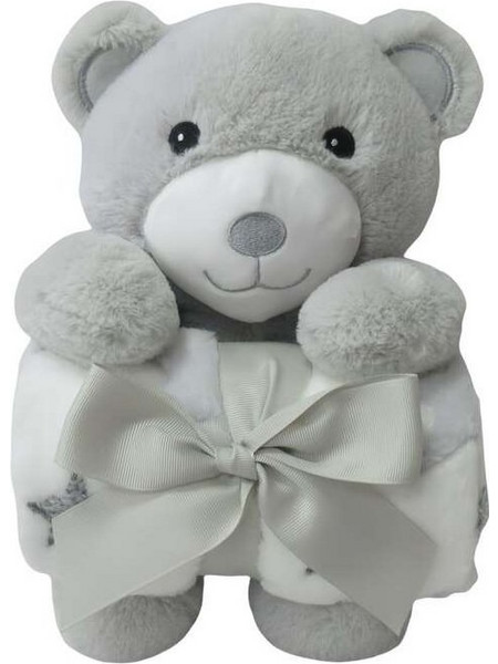 FreeON Bear Κουβέρτα Αγκαλιάς Fleece με Λούτρινο 75x90 Γκρι