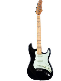 Eko Guitars Tribute 400 ST401 Ηλεκτρική Κιθάρα ST Style με Μαγνήτες SSS & Ταστιέρα Maple Black