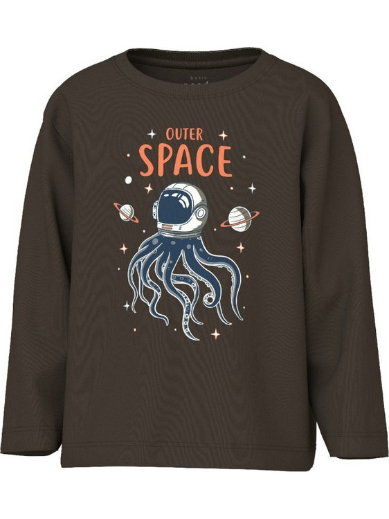 Name It Παιδικό T-Shirt Μακρυμάνικο Καφέ 13234712