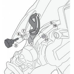 Givi D5108KIT Κιτ Τοποθέτησης Ζελατίνας Μηχανής για BMW R1200 GS '13-'18 / R1250 GS Adv '19-'23 GIVBMWKIT06