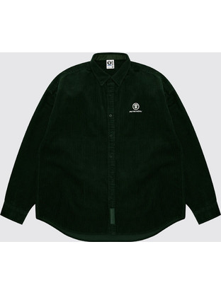 Aape by A Bathing Ape Ανδρικό Πουκάμισο Κοτλέ Μακρυμάνικο Κανονική Γραμμή Χακί AAPSTM8499