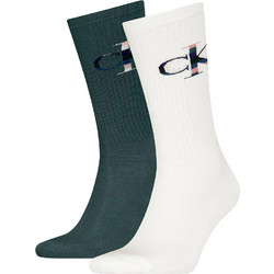 Calvin Klein Ανδρικές Κάλτσες Ψηλές Κυπαρισσί Λευκές 2Pack 701228802-012