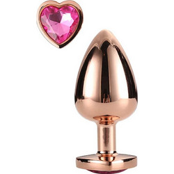 Dream Toys Gleaming Love Heart Πρωκτική Σφήνα Diamond Plug 7.1cm Ροζ Χρυσή