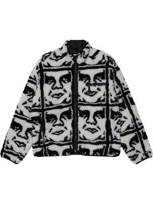 Obey Αθλητικό Ανδρικό Μπουφάν Χειμωνιάτικο Puffer Λευκό Μαύρο 121800608-BKM