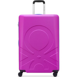 Delsey x Benetton Βαλίτσα Μεγάλη 76x50x32cm με 4 Ρόδες Φούξια