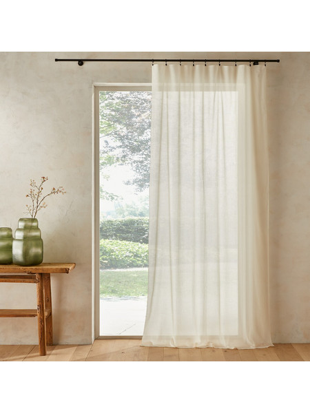 La Redoute Κουρτίνα Παραθύρου με Γάντζους 140x320 Varkala 350337166 Λευκή