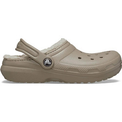 Crocs Ανατομικές Χειμερινές Παιδικές Παντόφλες για Αγόρι με Γούνα Εκρού 207010-2YB