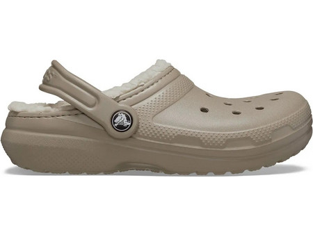 Crocs Ανατομικές Χειμερινές Παιδικές Παντόφλες για Αγόρι με Γούνα Εκρού 207010-2YB