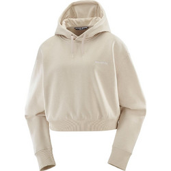 Salomon Γυναικείο Αθλητικό Crop Top με Κουκούλα Εκρού C25229