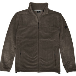 Double Ανδρική Ζακέτα Fleece με Φερμουάρ Καφέ MFT-7007