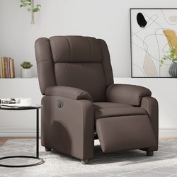 vidaXL Πολυθρόνα Relax με Υποπόδιο Ανακλινόμενη Δερματίνη Καφέ 3205138