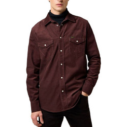 Wrangler Ανδρικό Πουκάμισο Βαμβακερό Μακρυμάνικο Κανονική Γραμμή Μπορντό 112371428
