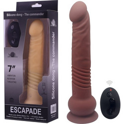 Kinksters Escapade Vibrator Ρεαλιστικός Δονητής για Ζευγάρια με Τηλεχειριστήριο Καφέ