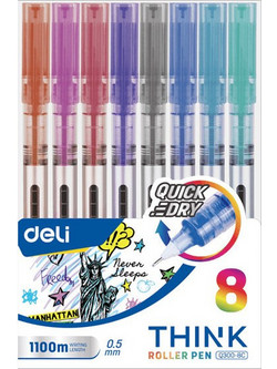 Deli Think Σετ Στυλό Υγρής Μελάνης 0.5mm Πολύχρωμο 8τμχ 231.903693