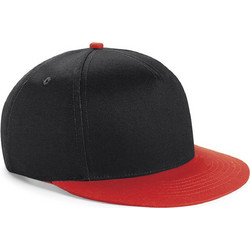 Beechfield Ανδρικό Καπέλο Jockey Snapback Υφασμάτινο Μαύρο Κόκκινο B615