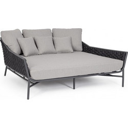 Kare Design Everly Relax Διθέσιος Καναπές Εξωτερικού Χώρου Αλουμινίου Ανθρακί 166x153x82cm 0663552