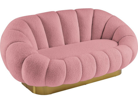 PoliHome Shannox Διθέσιος Καναπές Ροζ 160x95x70cm 162893859