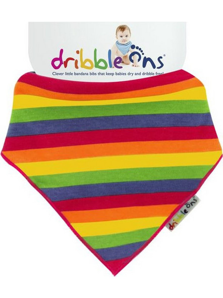 Dribble Ons Rainbow Print Σαλιάρα Μπαντάνα Υφασμάτινη με Κουμπί Πολύχρωμη