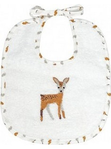 Baby Star Forest Friends Σαλιάρα από 100% Βαμβάκι με Κορδόνι Λευκή