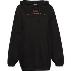 DNGRS Γυναικείο Φούτερ Oversized με Κουκούλα Μαύρο DLDR145-00007