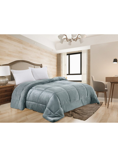 Γαρύφαλλο Κουβερτοπάπλωμα King Size Microfiber 240x260 Square Γκρι