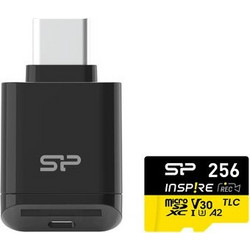 Silicon Power Inspire microSDXC 256GB Class 10 U3 V30 UHS-I A2 170MB/s + Reader