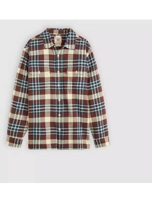 Levi's Ανδρικό Πουκάμισο Βαμβακερό Καρό Μακρυμάνικο Κανονική Γραμμή Overshirt Καφέ 19573-0273