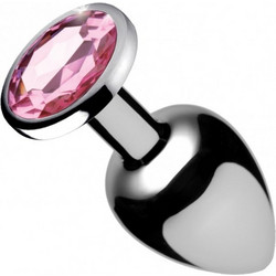 XR Brands Booty Sparks Small Πρωκτική Σφήνα Diamond Plug 7.6cm Ασημί Ροζ