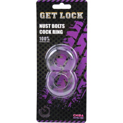 Chisa Novelties Get Lock Nust Bolts Cock Ring Ελαστικό Δαχτυλίδι Πέους 2.5cm Διαφανές