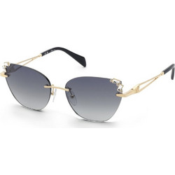 Blumarine SBM230S 300B Γυναικεία Γυαλιά Ηλίου Cat Eye Μεταλλικά Χρυσά με Μαύρο Φακό