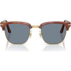 Persol PO3375S 96/56 Ανδρικά Γυαλιά Ηλίου Τετράγωνα Κοκάλινα Καφέ με Μπλε Φακό
