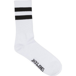 Jack & Jones Ανδρικές Κάλτσες Ψηλές Λευκές/Μαύρο 12254373