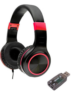 Spacer SPHS Pealr USB Ενσύρματα Ακουστικά On Ear Μαύρα Κόκκινα
