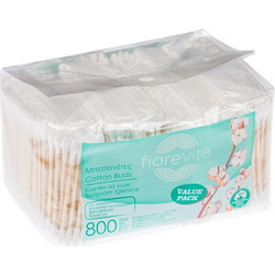 Fiorevita Μπατονέτες Βαμβακερές Bamboo Καφέ 800τμχ