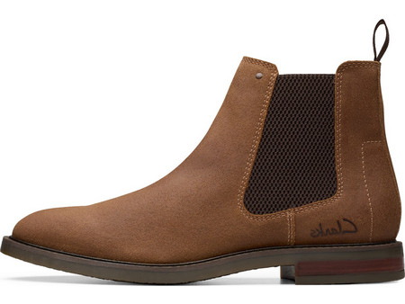 Clarks Jaxen Easy Ανδρικά Chelsea Μποτάκια Suede Ταμπά 26179436