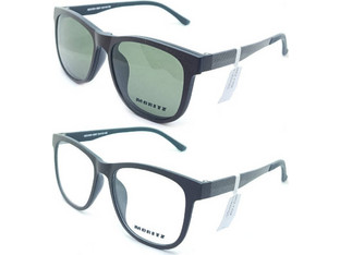 Moritz MZ21909 QM07 Ανδρικός Σκελετός Γυαλιών Οράσεως με Clip-On Κοκάλινος Μαύρος