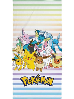 Pikachu with Eeveelutions Παιδική Πετσέτα Θαλάσσης 70x140cm HTEX-POK-1048T