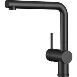 Blanco Linus-S 525807 Μπαταρία Κουζίνας Πάγκου Διπλής Παροχής Ανάμεικτη με Ντουζ Μαύρη