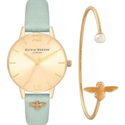Olivia Burton Γυναικείο Ρολόι με Γαλάζιο Δερμάτινο Λουράκι OBGSET116