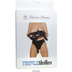 Shaun Sloane Triple Thrillers Εσώρουχο Strap On με Τριπλό Dildo Μαύρο