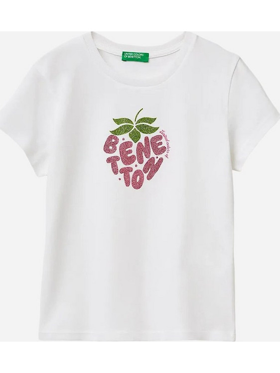 Benetton Παιδικό T-Shirt Κοντομάνικο Λευκό 3I1XC10S6-101