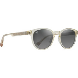 Maui Jim MJ0636S 004 Ανδρικά Γυαλιά Ηλίου Στρογγυλά Κοκάλινα Διαφανή με Μαύρο Φακό