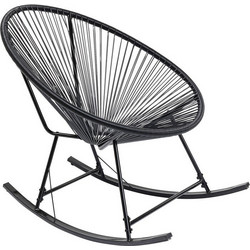 Kare Design Acapulco Πολυθρόνα Κήπου Κουνιστή Μεταλλική Μαύρη