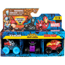 Spin Master Marvel Monster Jam Mini Jams Thor, Black Panther & Iron Man