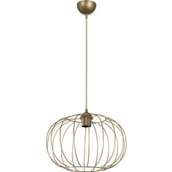 Heronia Lighting Κρεμαστό Φωτιστικό Οροφής Πλέγμα Μονόφωτο E27 Χρυσό Φ36x105cm 34-0386