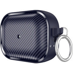 Sonique Carbon Brushed Θήκη Σιλικόνης με Γάντζο για Apple AirPods Pro 2 Σκούρο Μπλε