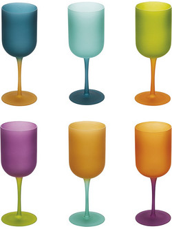 Σετ Ποτήρια Κρασιού Γυάλινα Κολωνάτα Color Shock 450ml 6τμχ 8056159155056