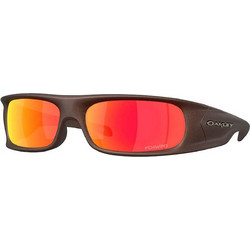 Oakley OO9522 06 Ανδρικά Γυαλιά Ηλίου Μάσκα Κοκάλινα Μαύρα με Πορτοκαλί Φακό